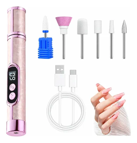 Lima Eléctrica Uñas Taladro Usb Recargable Pantalla Led Pro