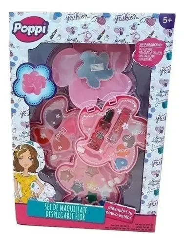 Poppi 5666 Set De Maquillaje Desplegable Flor Completo Niñas