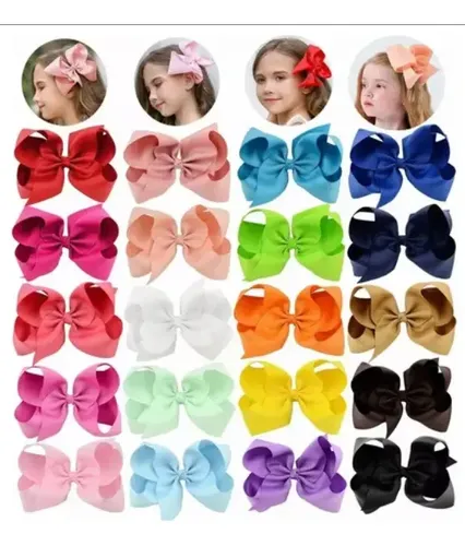 Broches Cabello Con Grande Moño Para Bebés Niñas 20 Pz Vistoso
