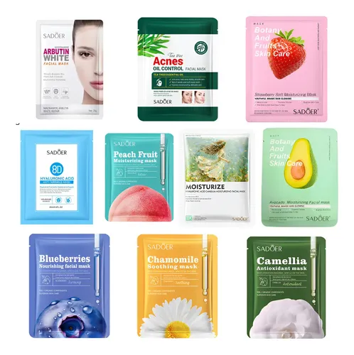 Set De Mascarillas Faciales Sadoer Variado X 5 Unidades Todo Tipo De Piel