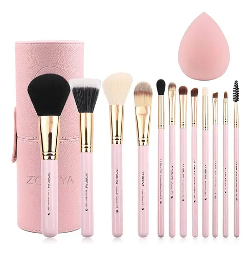 Set De Brochas De Maquillaje Z’oreya 12 Unidades Rosa