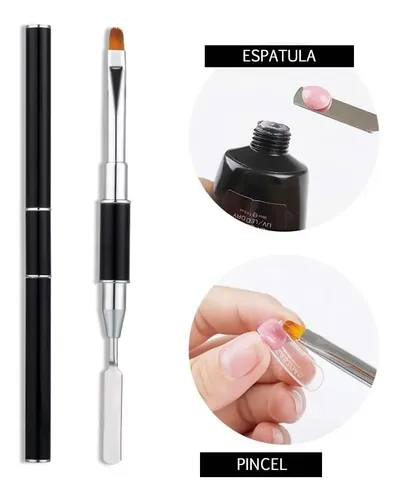Kit Para Uñas Gelificadas Capsulas Espátula Pincel Y Gel Uv