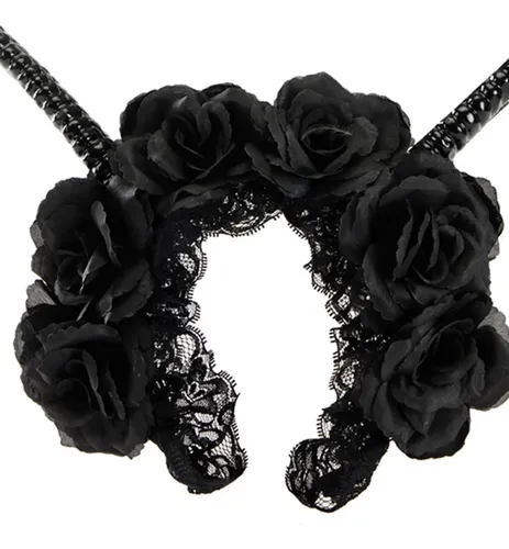 Diadema De Fiesta Rosa Rosa Con Cuerno De Antílope Para Cosp