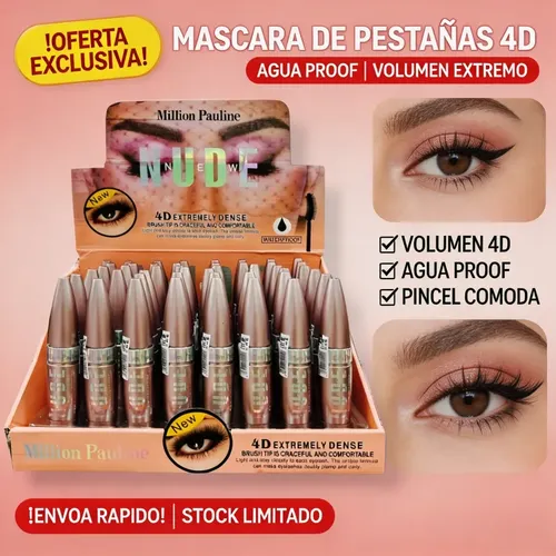 Máscara De Pestañas Rímel Million Pauline 4d Nude Waterproof