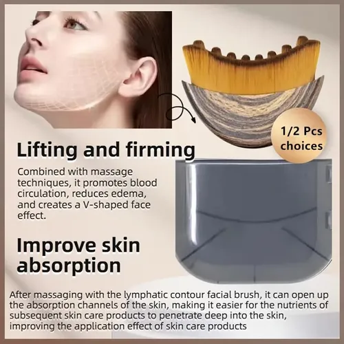 Brocha Facial Para Contorno Linfático Rokaty Para Esculpir (