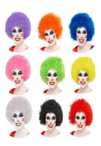 10 Pelucas Afro Cotillon