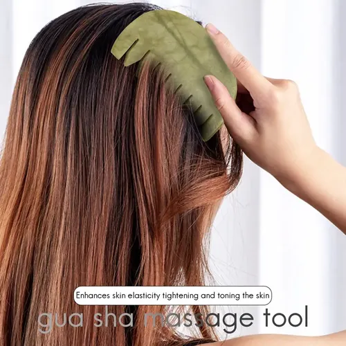 – Peine De Madera Guasha, De Jade Natural, Para El Cuidado =