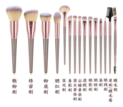 Set De 15 Brochas De Maquillaje Portátil Para Principiantes