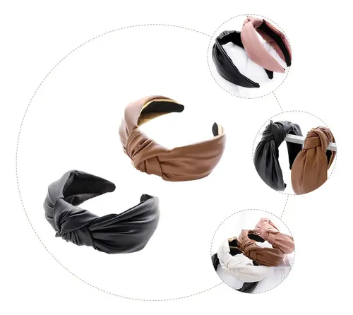 2 Exquisitas Diademas De Cuero Con Nudos Para El Pelo, &us