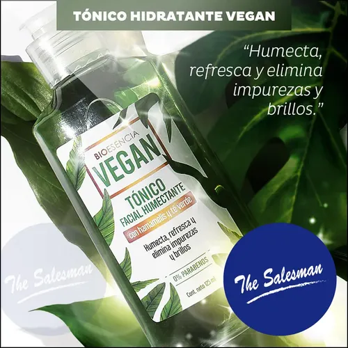 Tónico Facial Humectante Vegan, Con Hamamelis Y Té Verde