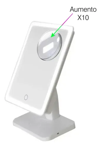 Espejo De Maquillaje Multifunción Luz Led Parlante Carga