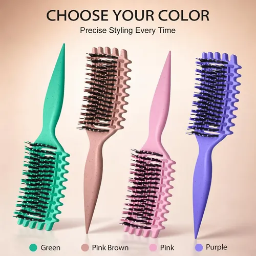 Cepillo De Pelo Quenxe, Color Rosa Y Marrón, Ventilado, Que