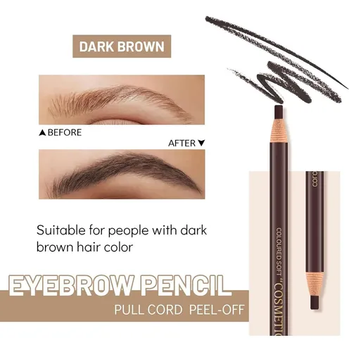 Set 6 Lápices De Cejas Ownest Impermeables Marrón Oscuro