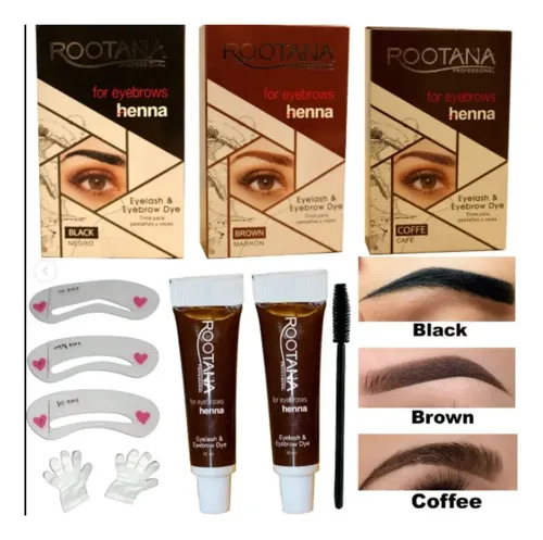 Henna Rootana Marrón Oscuro Para Cejas Y Pestañas Con Perfilador Integrado