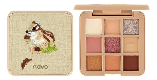 Paleta De 9 Sombras Tapa De Tela Bordada Ardilla Novo Viral