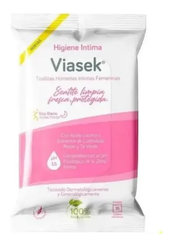 Viasek Toallitas Húmedas Intimas Femeninas X2unid