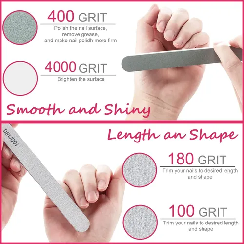 Hoewina Kit Quita Esmalte Gel 10 Clips Rosa