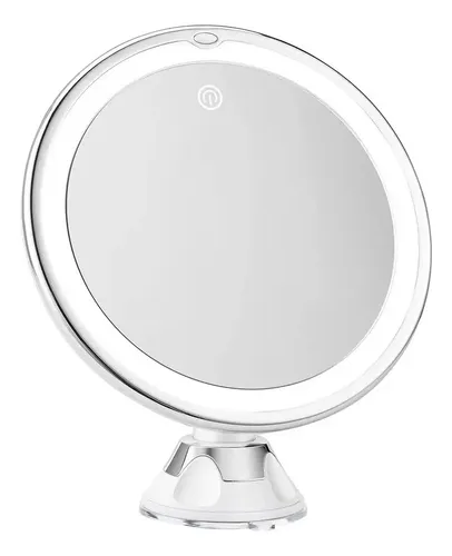 Maquillaje Con Succión Con Espejo Led Flexible De 360 Grados Con Aumento De 10 Aumentos