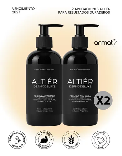 Combo Altiér X2 Crema Para Masajes Antiflacidez Reafirmantes