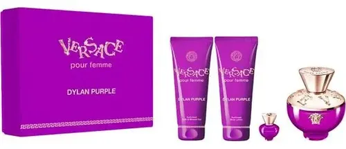 de perfume Versace Dylan Purple Edp, para mujer, 4 piezas