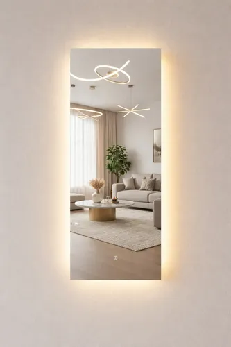 Espejo Rectangular Pared Con Luz Led 32x70cm Borde Pulido