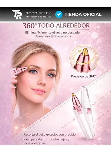 Depilador Facial Vello Corporal Luz Recargable 2 En 1 Mujer