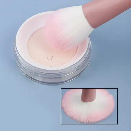 Set De 16 Brochas De Maquillaje Degradado Azul Y Rosa