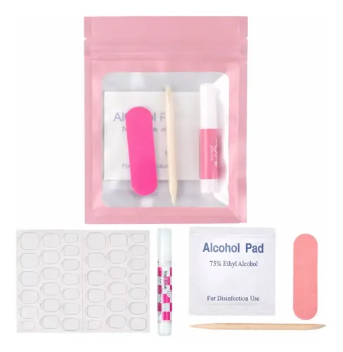 Kit Instalación De Uñas Postizas – Con Pegamento Liquido Kit Para Uñas Postizas