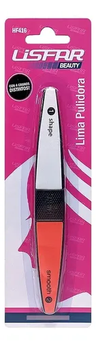 Lima Pulidora Uñas 4 Fases Lisfar HF416 Blanca