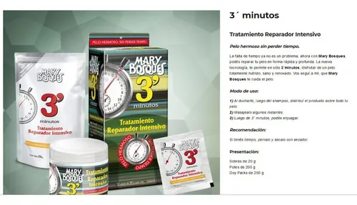 Mary Bosques Tratamiento 3 Minutos X 200 Envios