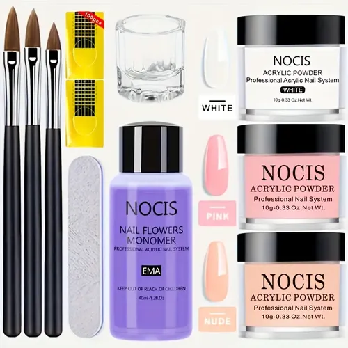 Kit Completo De Uñas Acrílicas Con Calidad De Salón Con Monó