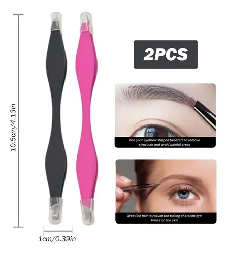 Pinzas Para Cejas, 2 Uds., Pinzas De Doble Cara, Punta