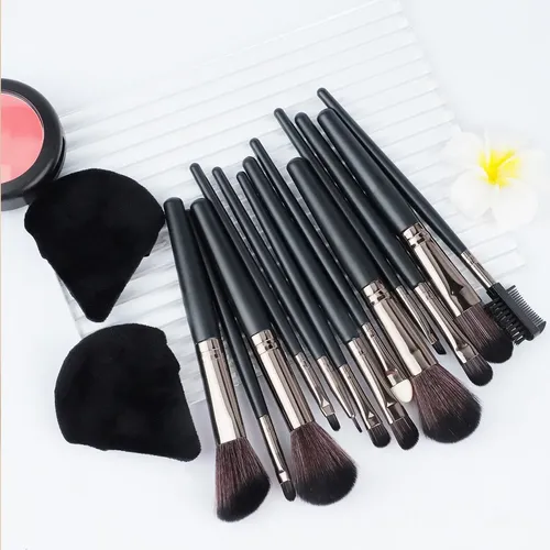 Set De 13 Brochas Y 2 Esponjas Triangulares Para Polvo