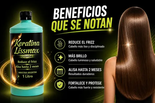 Keratina Líquida Lissmax 1l Antifrizz Y Brillo