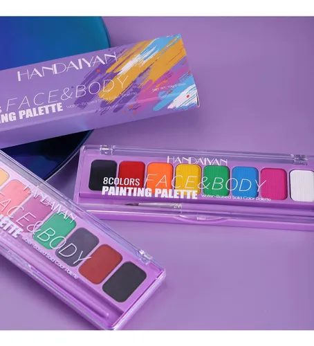 Set 3 Paletas 8 Colores Fluorescente Cuerpo Rostro Halloween