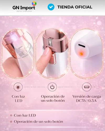 Depilador Facial Vello Corporal Luz Recargable 2 En 1 Mujer