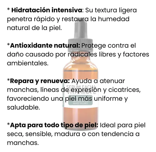 Vitamina E Facial Hidratante, Antioxidante Y Reparadora 50cc
