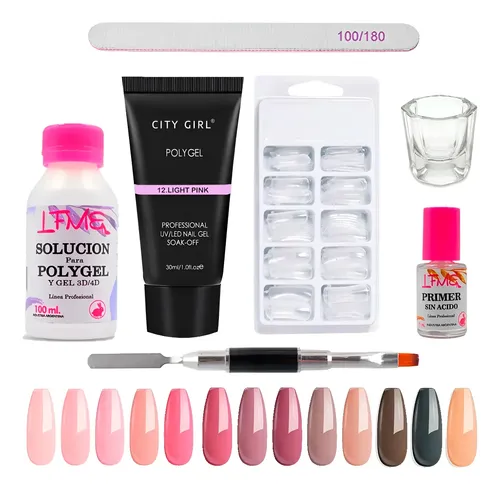 Kit Gel Uv Led Para Capsulas Dual System Poligel Gelificadas