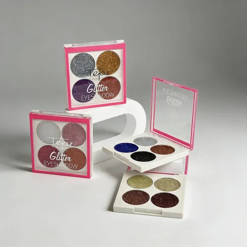 Paleta Sombras Ojos Rostro Glitter Gel Purpurina 4 Colores