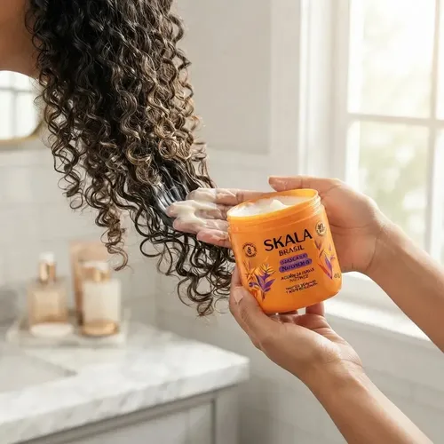 Máscara NUTRICIÓN SKALA NUEVA mango y algodón APTA MÉTODO CURLY anti frizz 450g VEGANA libre de siliconas, sulfatos y petrolatos
