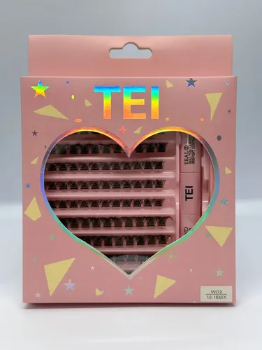 Set Pestañas Postizas Tei W02 Mix 10-16mm Adhesivo Pinza