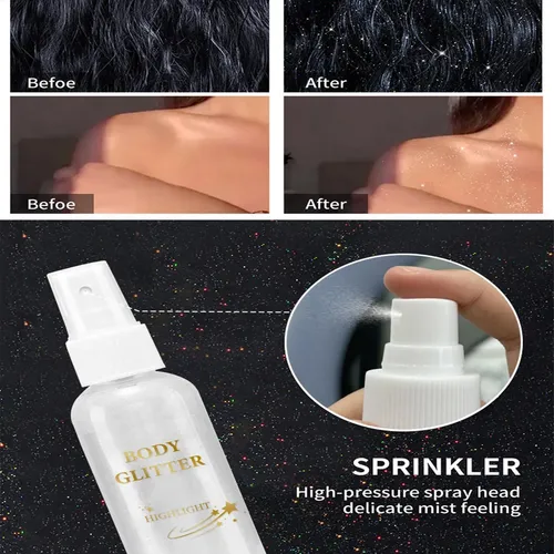 Bruma Iluminadora Facial En Aerosol Con Purpurina, 80 Ml, Pu