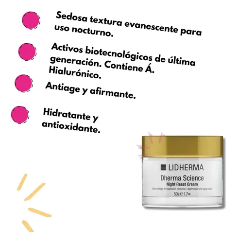 Crema Antiage Flacidez Noche Intensiva Lidherma Hialuronico