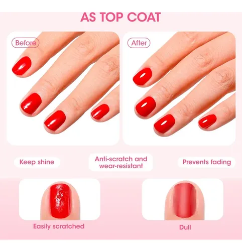 Gellen 3-en-1 Endurecedor De Uñas: Base, Top Coat Y Brillo