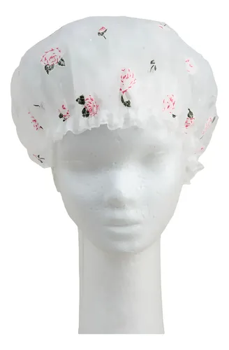 Gorro Cofia Plástico Baño Ducha Impermeable Doble Tela Tul