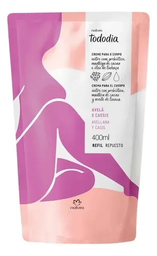 Repuesto Crema Corporal Nutritiva Prebiótica Tododia Natura Avellana Y Casis