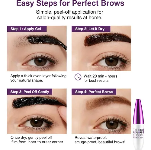 Gel Tinte Cejas Peel Off 2 Piezas, Impermeable, Tono