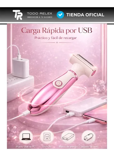Depiladora 4 En 1 Usb Mujer Piernas Axilas Bikini Facial