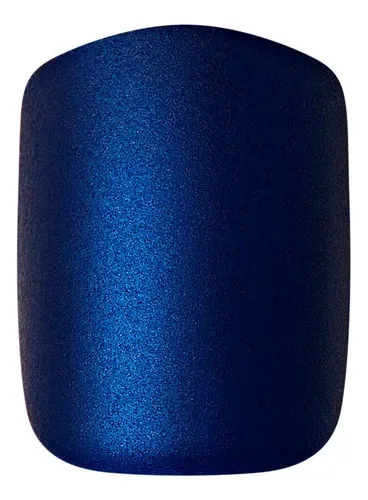 Uñas postizas Kiss Impress Press On color azul