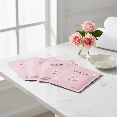 Set X4 Mascarilla Blanca Facial Rosa Paris Night